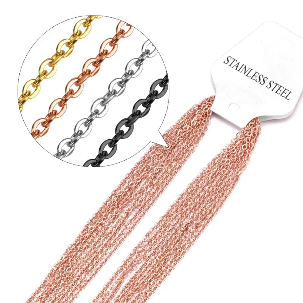 LUXUKISSKIDS 10pcs/lot 1/2mm Basic Batch Chain Rose Gold Color