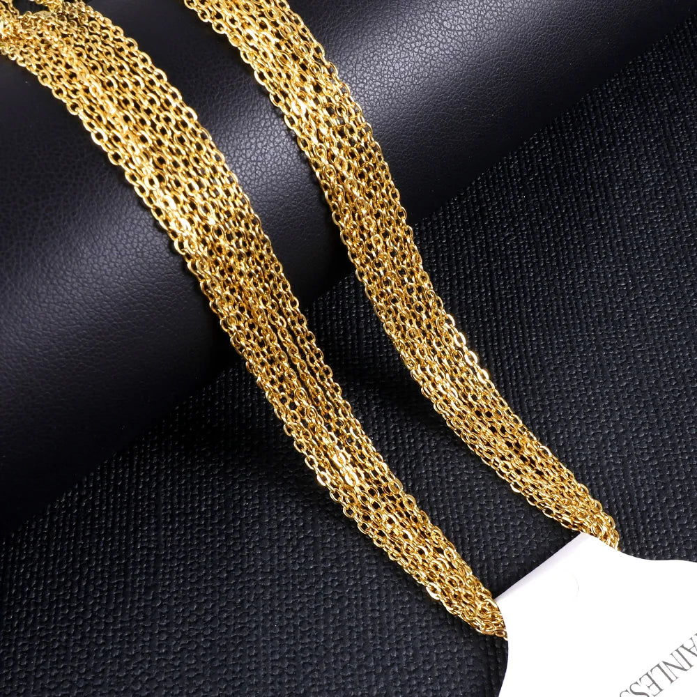 LUXUKISSKIDS 10pcs/lot 1/2mm Basic Batch Chain Rose Gold Color